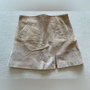 Blank NYC Tan Leather Mini Skirt